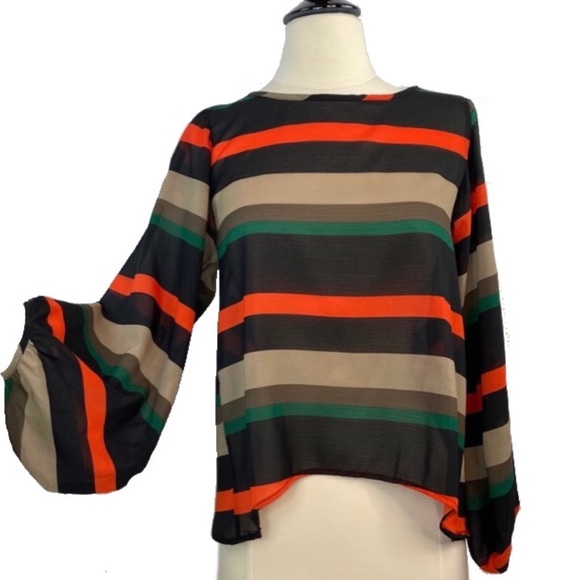 NBW Coco love sheer striped top with slit back - Picture 3 of 7